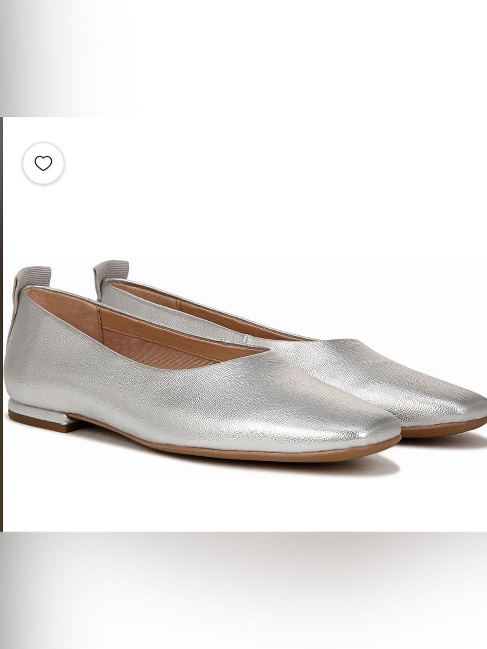 Franco Sarto Ariel Metallic Silver Faux Leather Ballet Flats Size 7